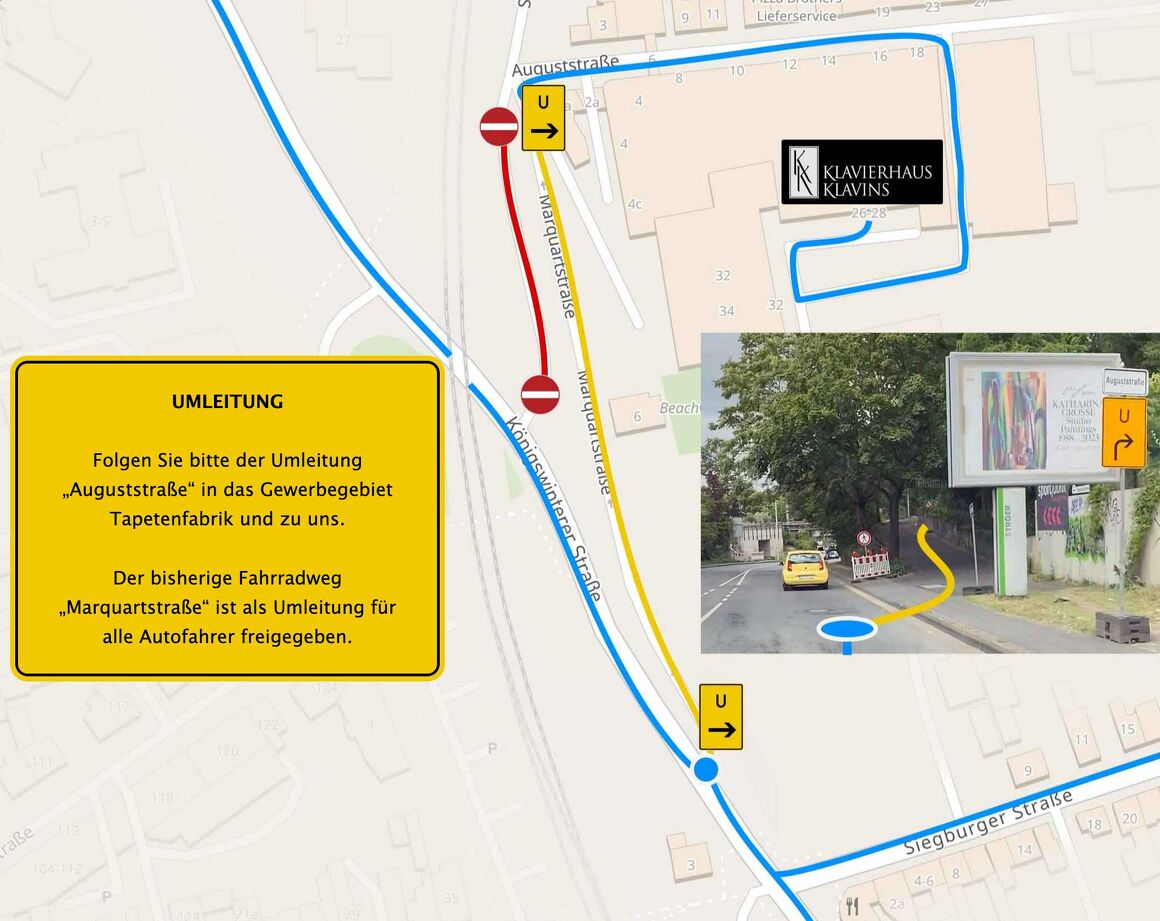 Umleitung Auguststraße Bonn-Beuel